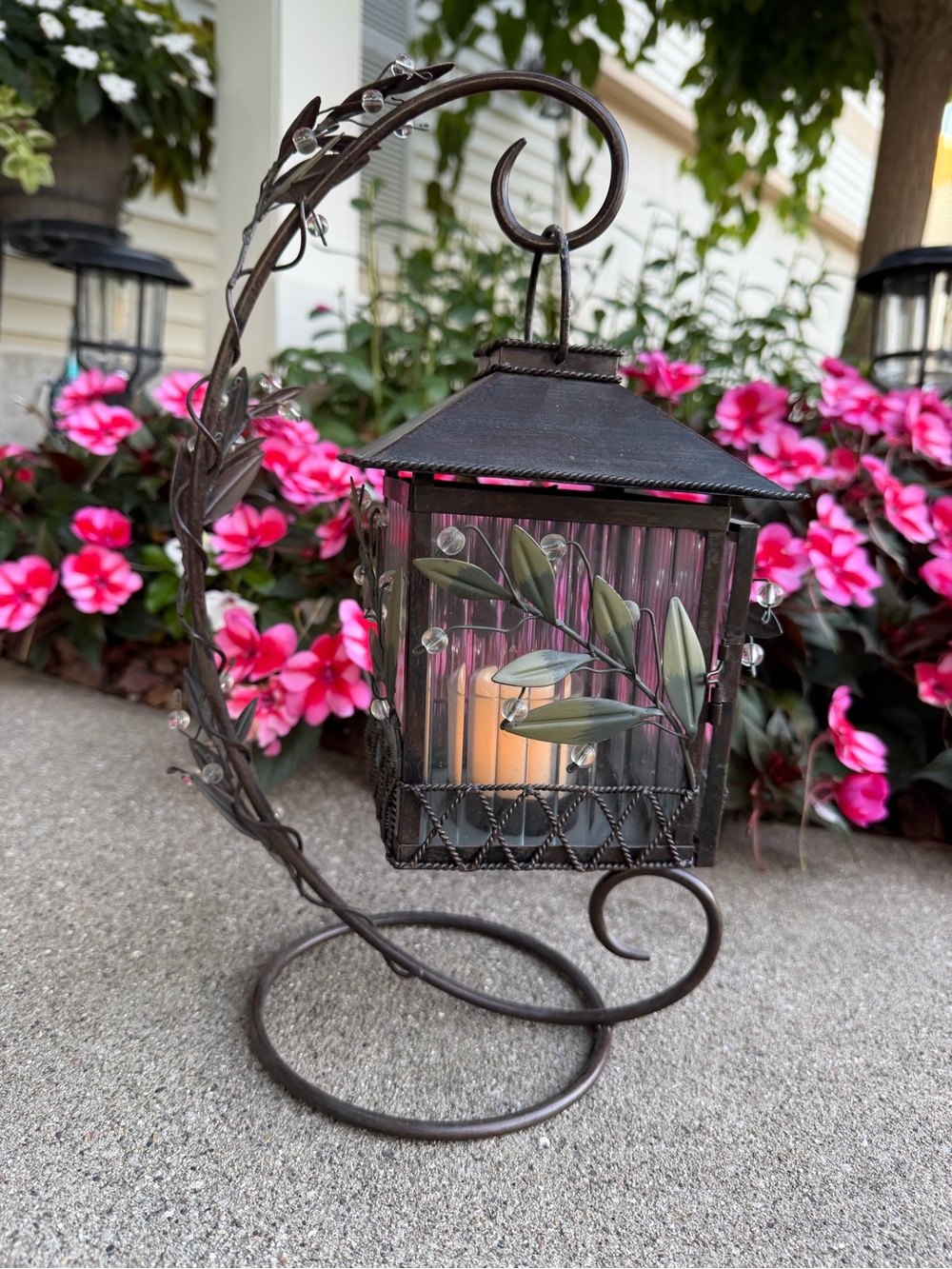 Vintage PartyLite Metal Ivy Leaf Candle Lantern